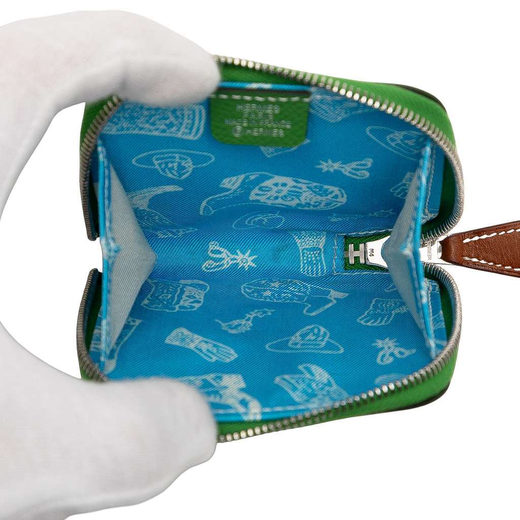 Hermès Epsom Azap Silk In Change Purse Green Leather Very good condition - Model View