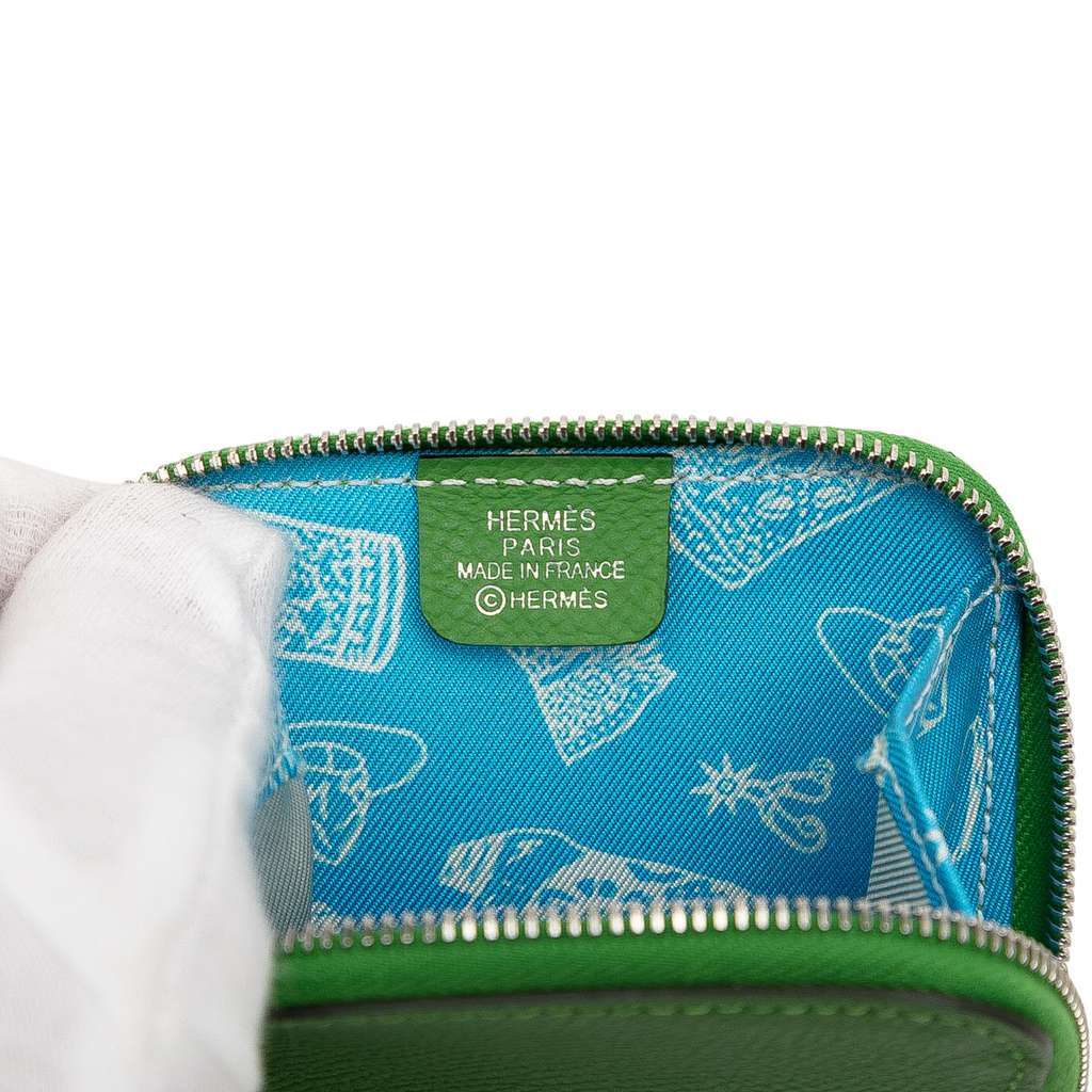 Hermès Epsom Azap Silk In Change Purse Green Leather Very good condition - Box View