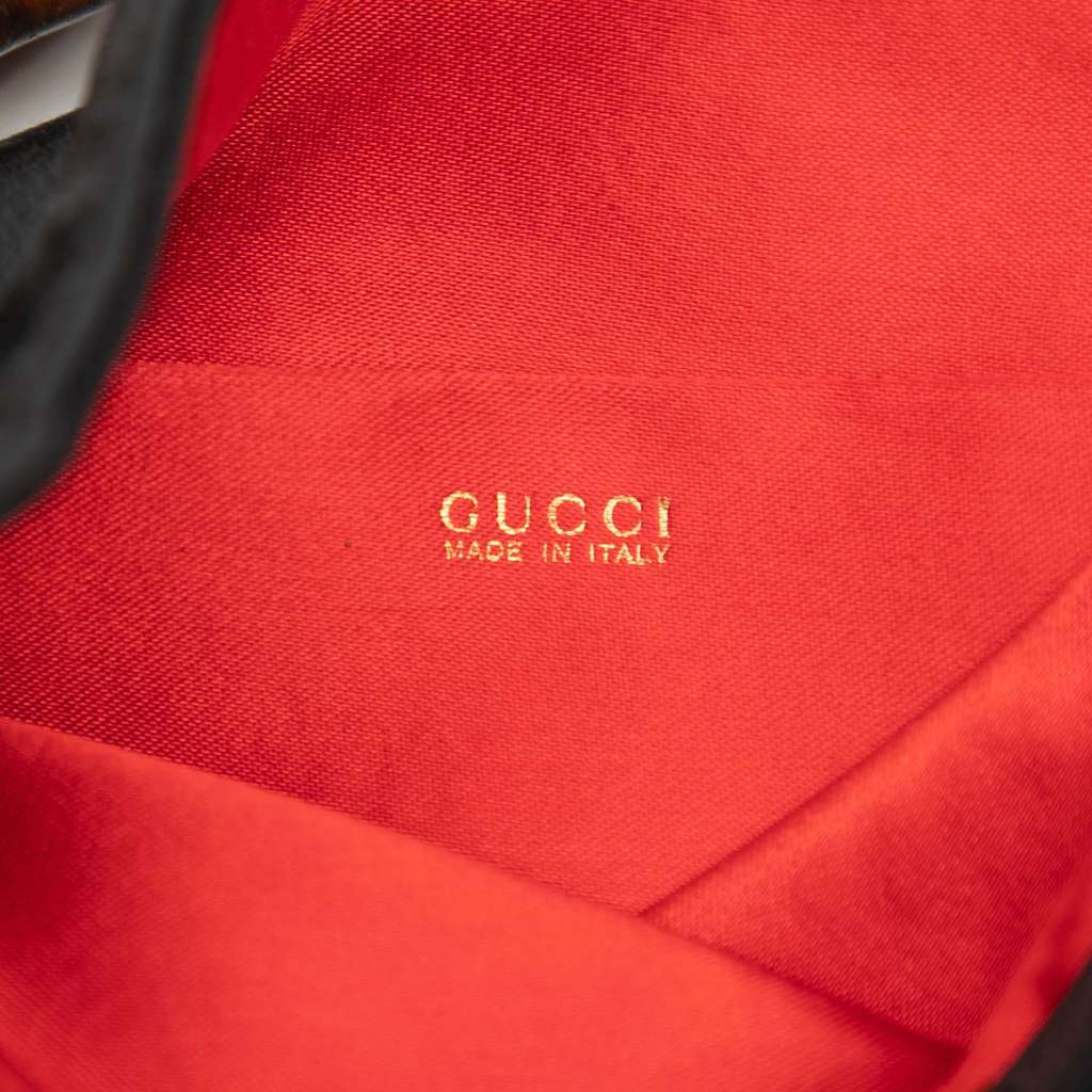 Gucci Bamboo Satin Satchel Black Satin Very good - Box View