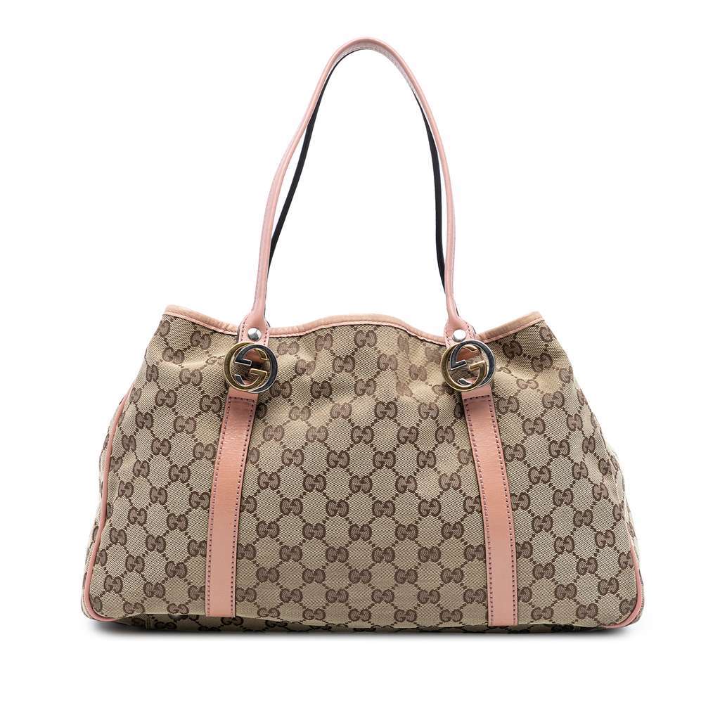 Gucci GG Canvas Twins Tote Brown Canvas Very good condition - Front View