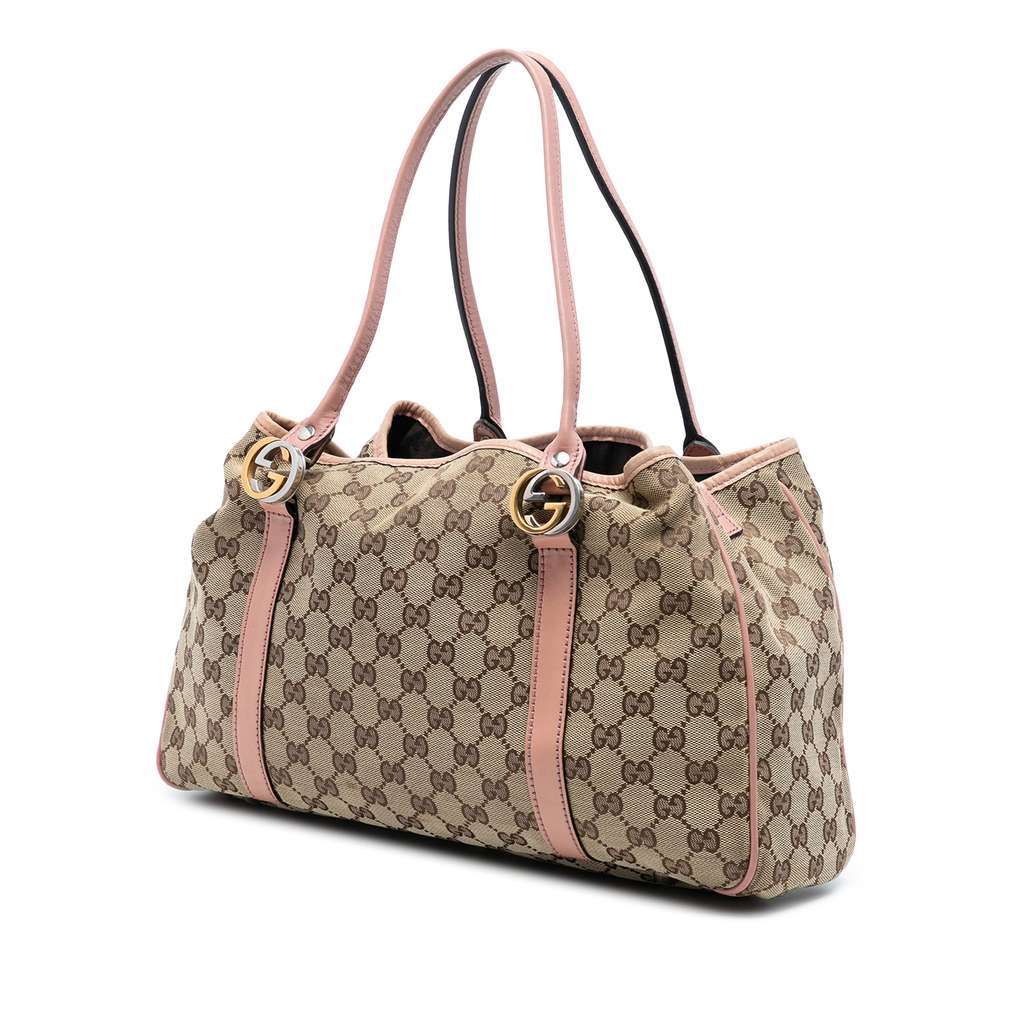 Gucci GG Canvas Twins Tote Brown Canvas Very good condition - Back View