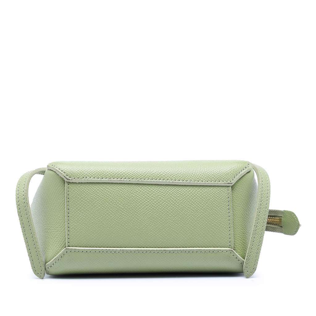 Celine Pico Grained Calfskin Belt Bag Green Leather Very good condition - Inside View