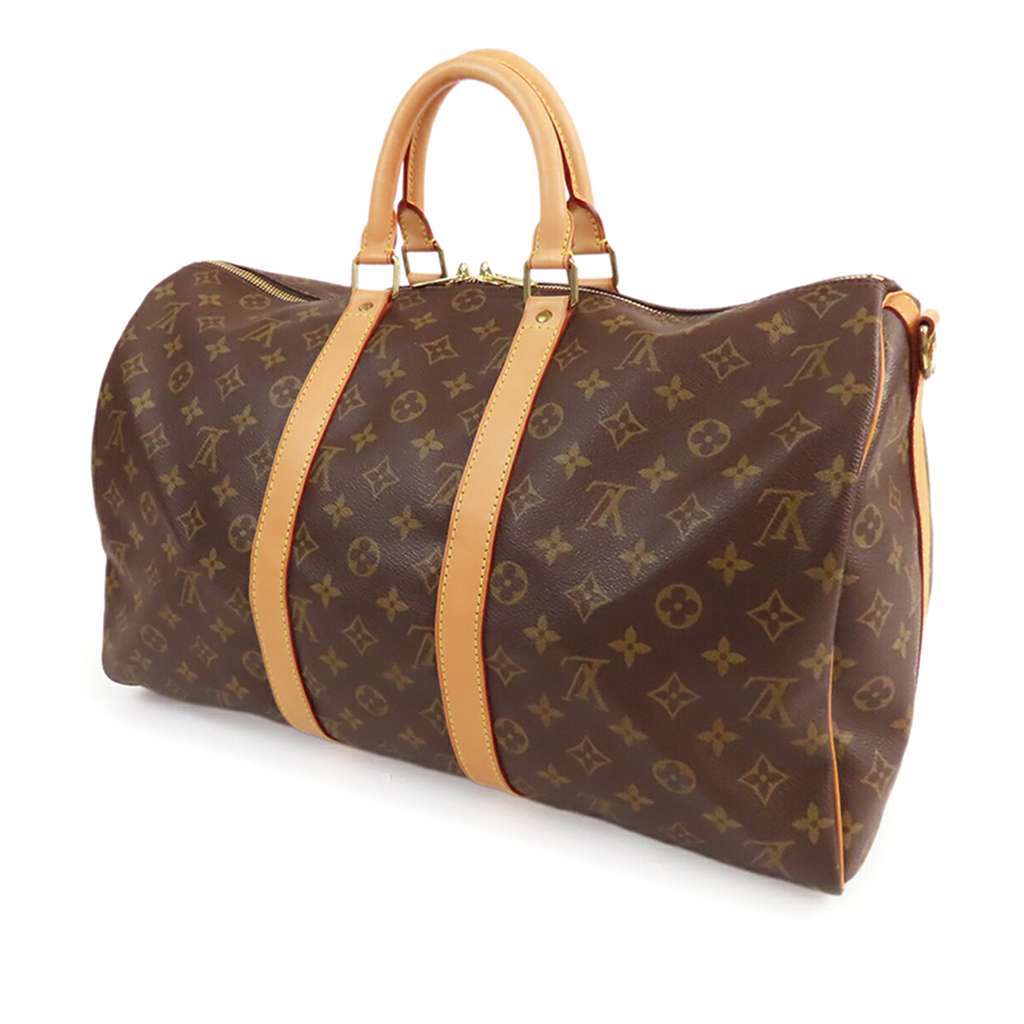 Louis Vuitton Monogram Keepall Bandouliere 45 Brown Good condition - Back View
