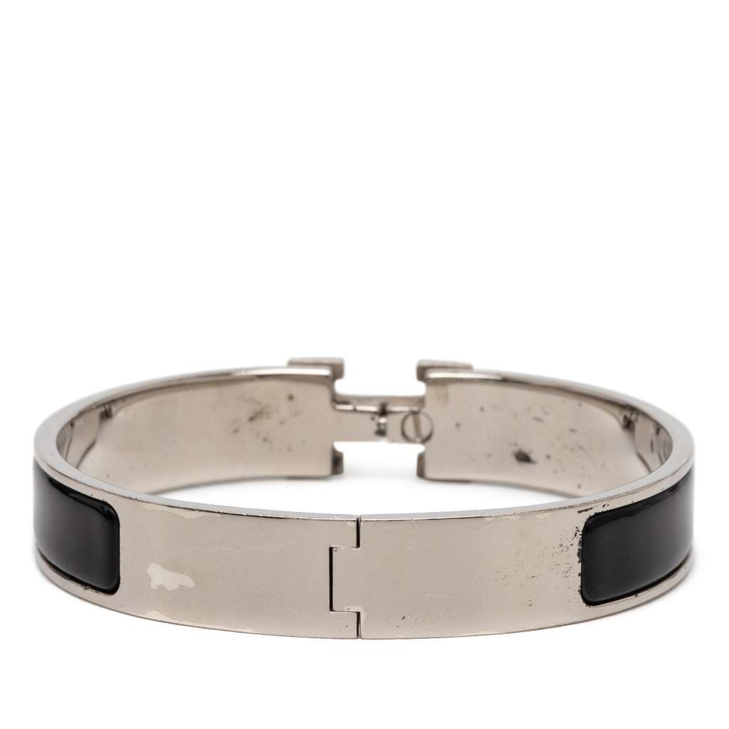 Hermès Narrow Enamel Clic H Bracelet PM Black Very good condition - Inside View