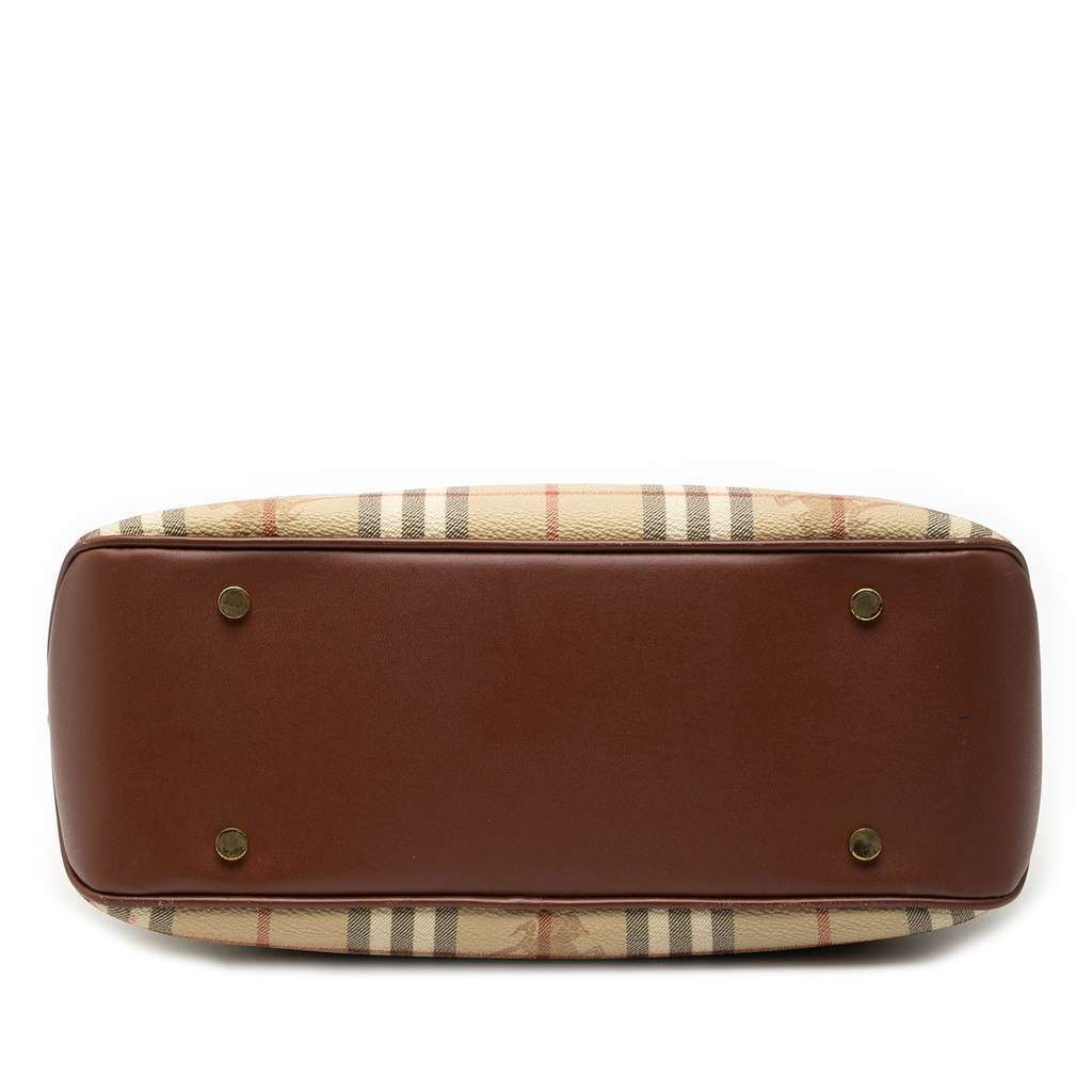 Burberry Haymarket Check Coated Canvas Tote Brown Canvas Very good - Inside View