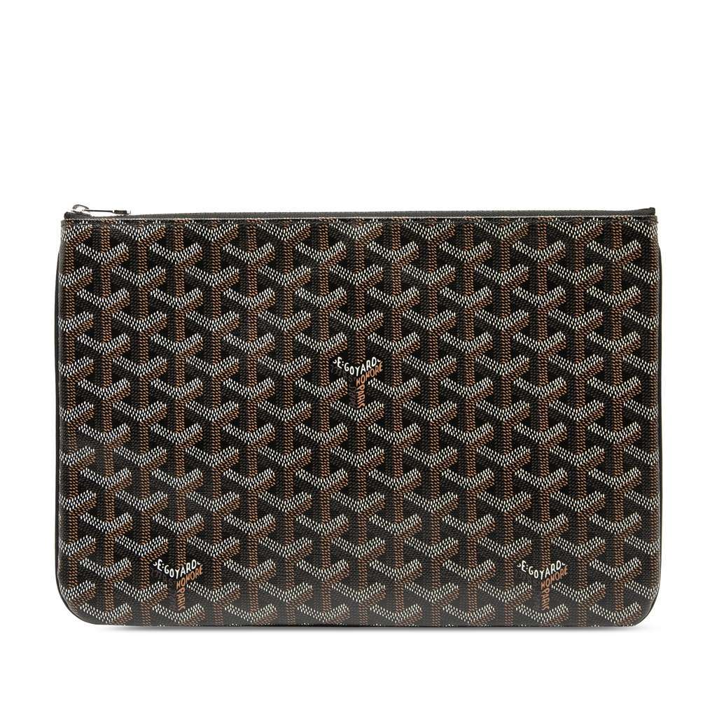 Goyard Goyardine Senat MM Black Canvas Good - Front View