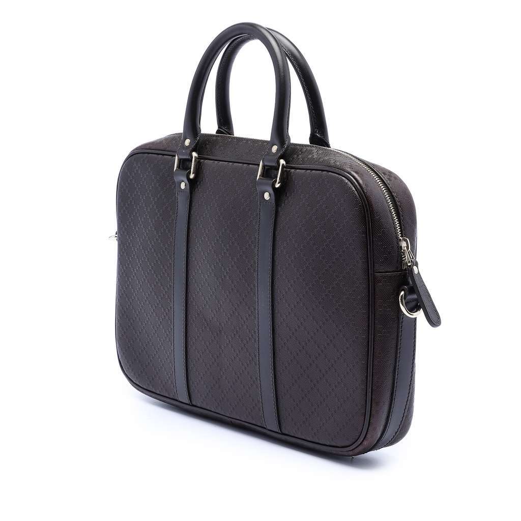 Gucci Medium Leather Diamante Bright Business Bag Brown Leather Very good condition - Back View