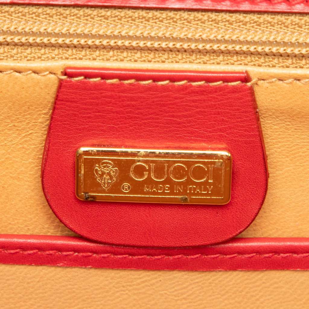 Gucci Small Calfskin Bamboo Night Red Leather Very good - Box View