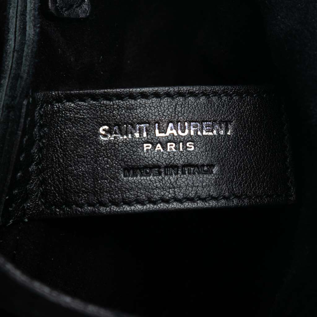 Saint Laurent Leather Anita Fringed Crossbody Black Leather Good - Box View
