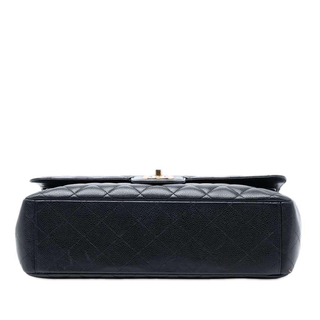 Chanel Maxi Classic Caviar Double Flap Black Leather Very good condition - Inside View