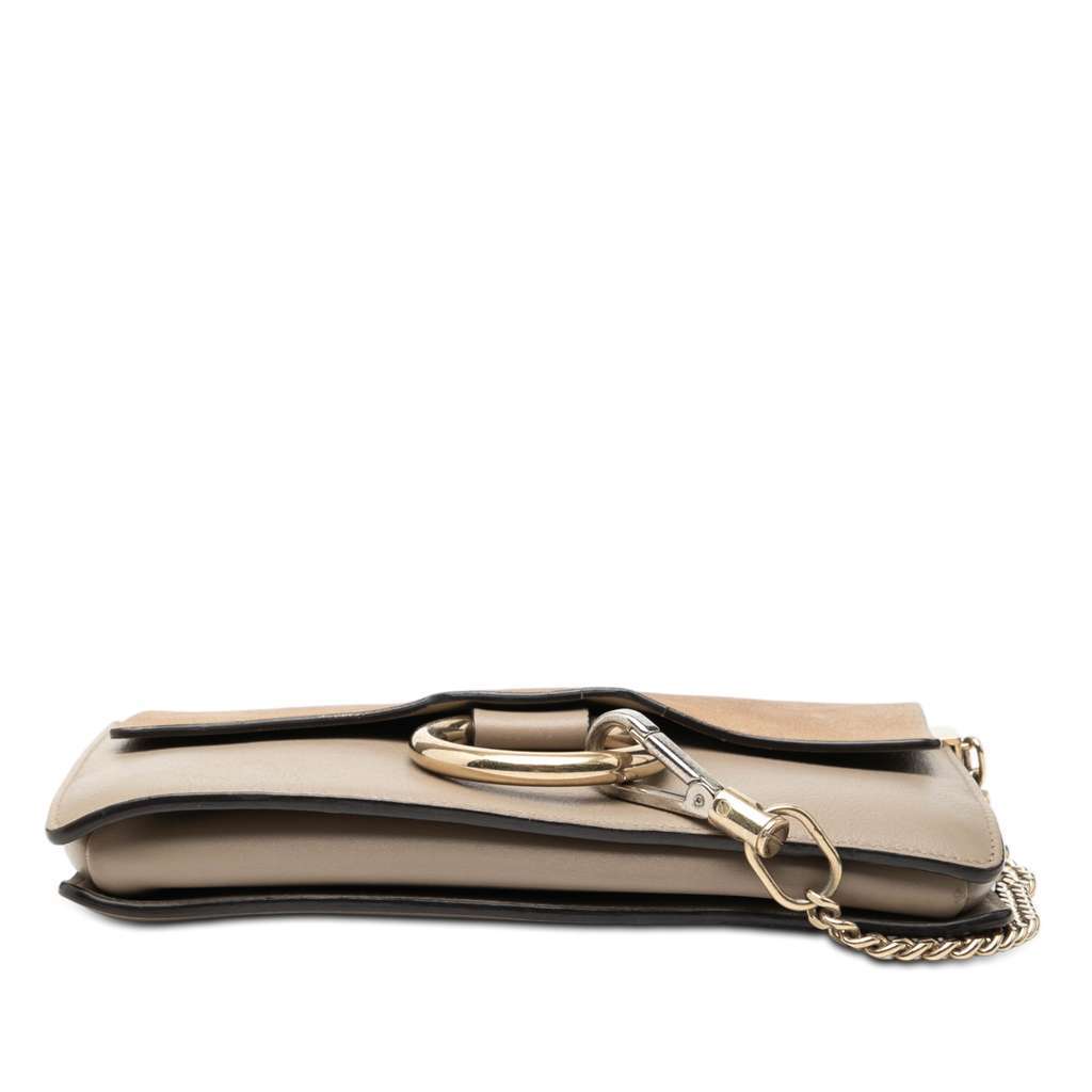 Chloé Small Suede and Calfskin Faye Crossbody Brown Leather Very good condition - Inside View
