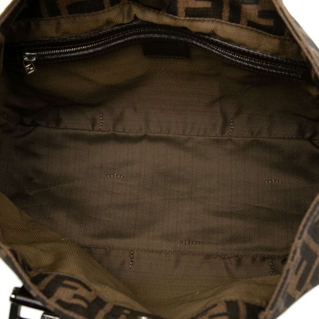 Fendi Small Zucca Canvas Twins Tote Brown Canvas Very good - Model View