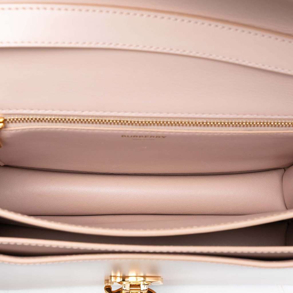 Burberry Medium Smooth Calfskin TB Monogram Crossbody Pink Leather Very good - Model View