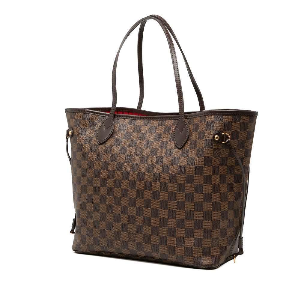 Louis Vuitton Damier Ebene Neverfull MM Brown Good - Back View