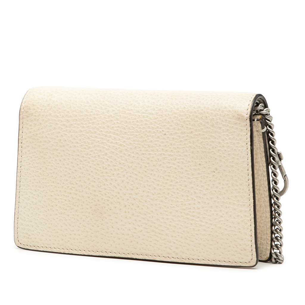 Gucci Mini Dionysus Leather Crossbody White Leather Very good - Back View