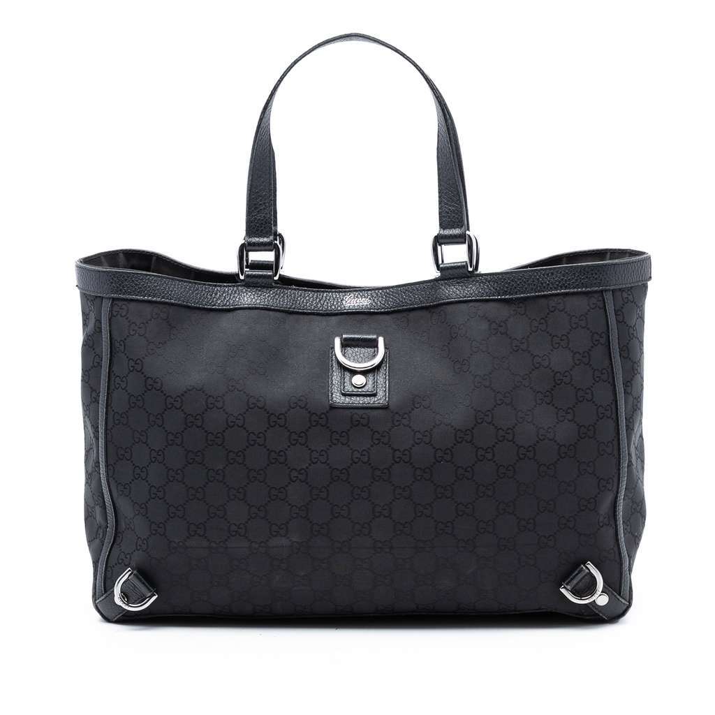 Gucci GG Canvas Abbey D Ring Tote Black Canvas Very good - Front View