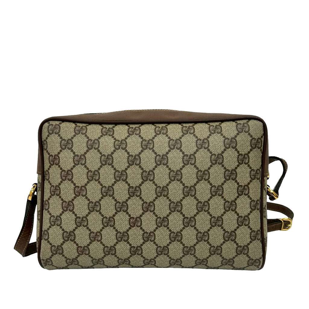 Gucci GG Supreme Web Crossbody Brown Canvas Very good - Back View
