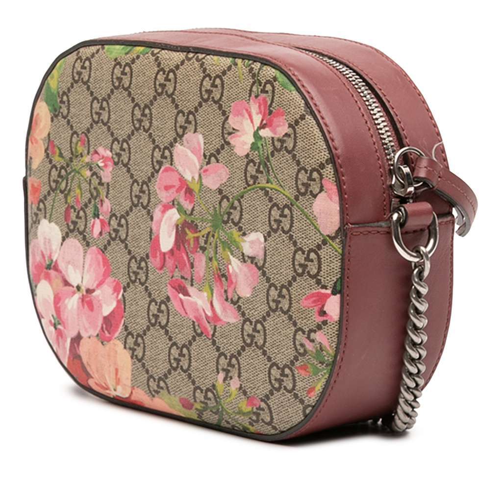 Gucci Mini GG Supreme Blooms Chain Crossbody Brown Canvas Very good - Back View