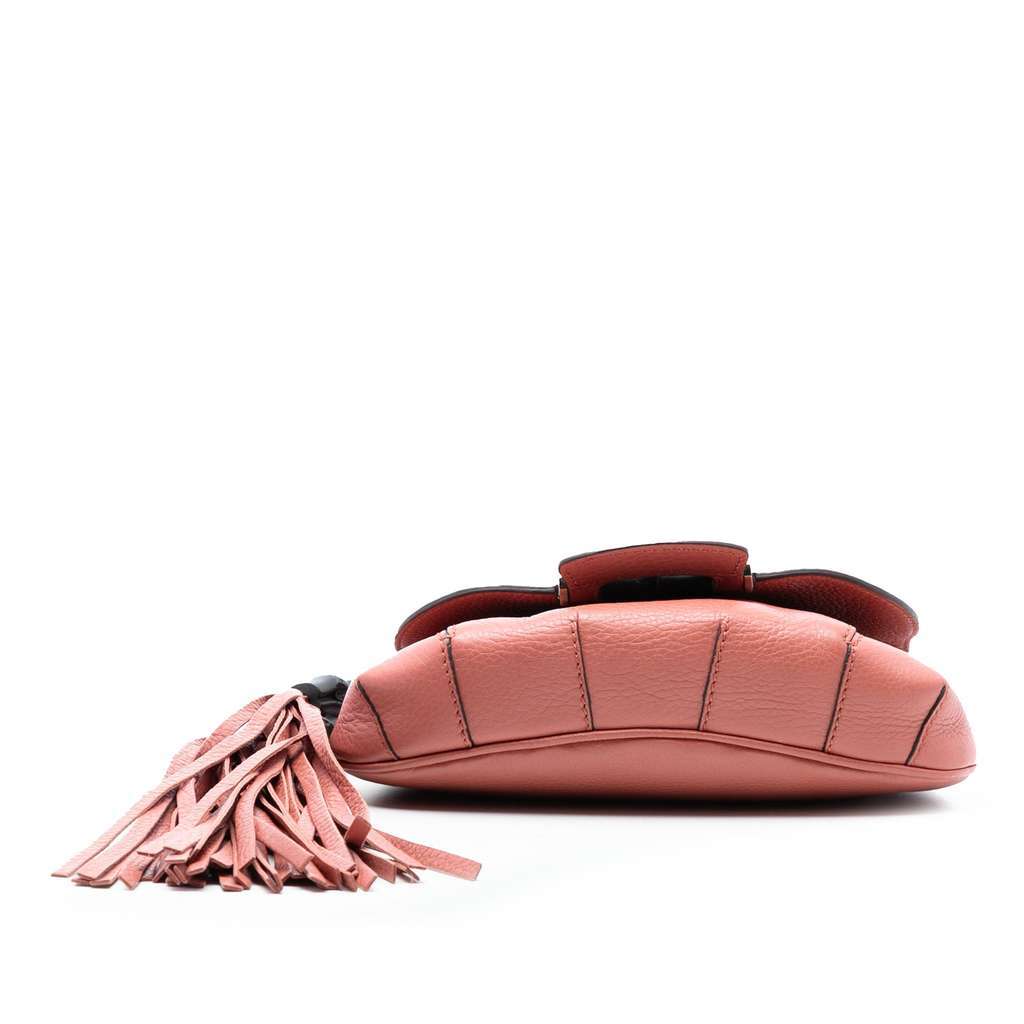 Gucci Small Leather Bamboo Nouveau Fringe Crossbody Pink Leather Very good - Inside View