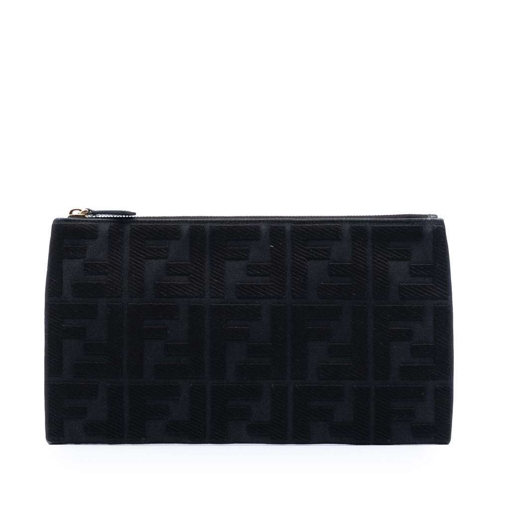 Fendi Zucca Canvas Clutch Black Canvas Very good - Front View