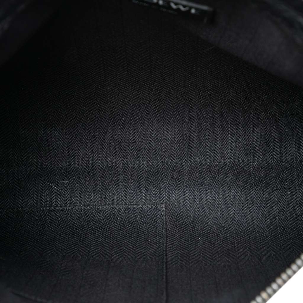 Loewe Embossed Anagram Leather Repeat T Clutch Black Leather Good condition - Model View