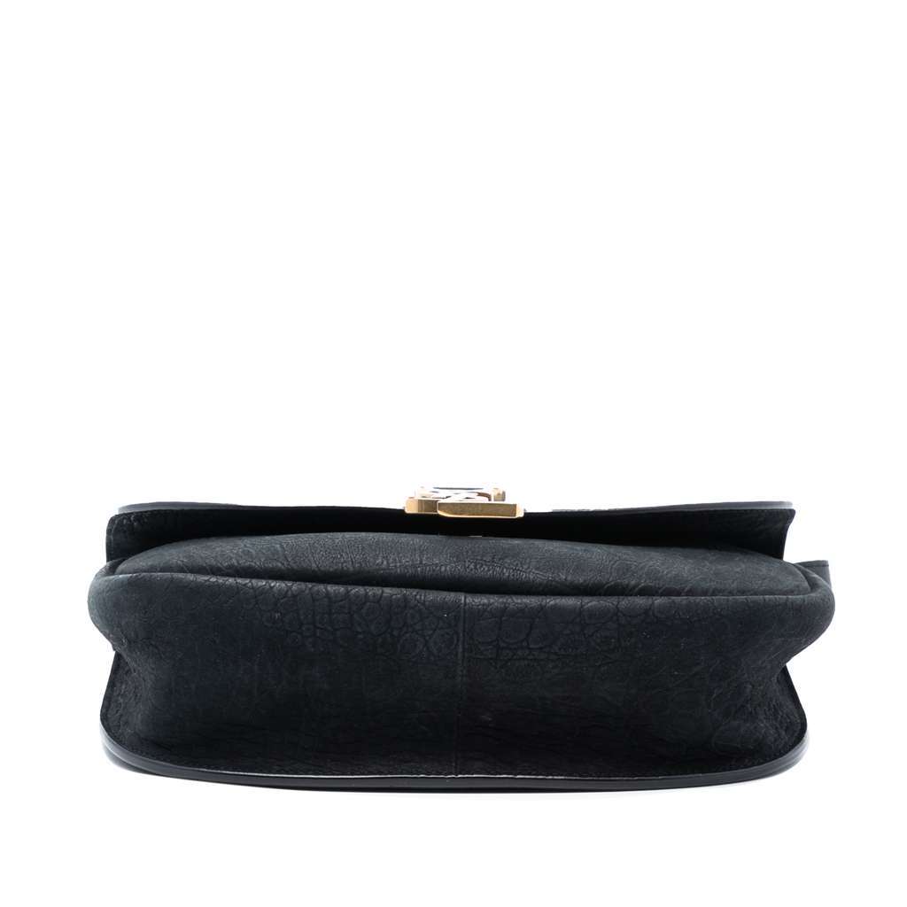 Saint Laurent Medium Croc Embossed Nubuck Monogram Kaia Crossbody Black Leather Very good - Inside View