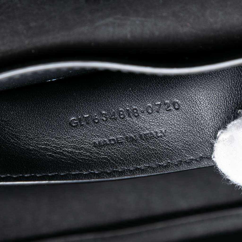 Saint Laurent Medium Croc Embossed Nubuck Monogram Kaia Crossbody Black Leather Very good - Box View
