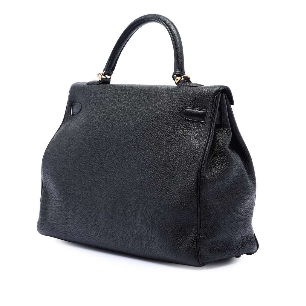 Hermès Togo Kelly II Retourne 35 Black Leather Good condition - Back View