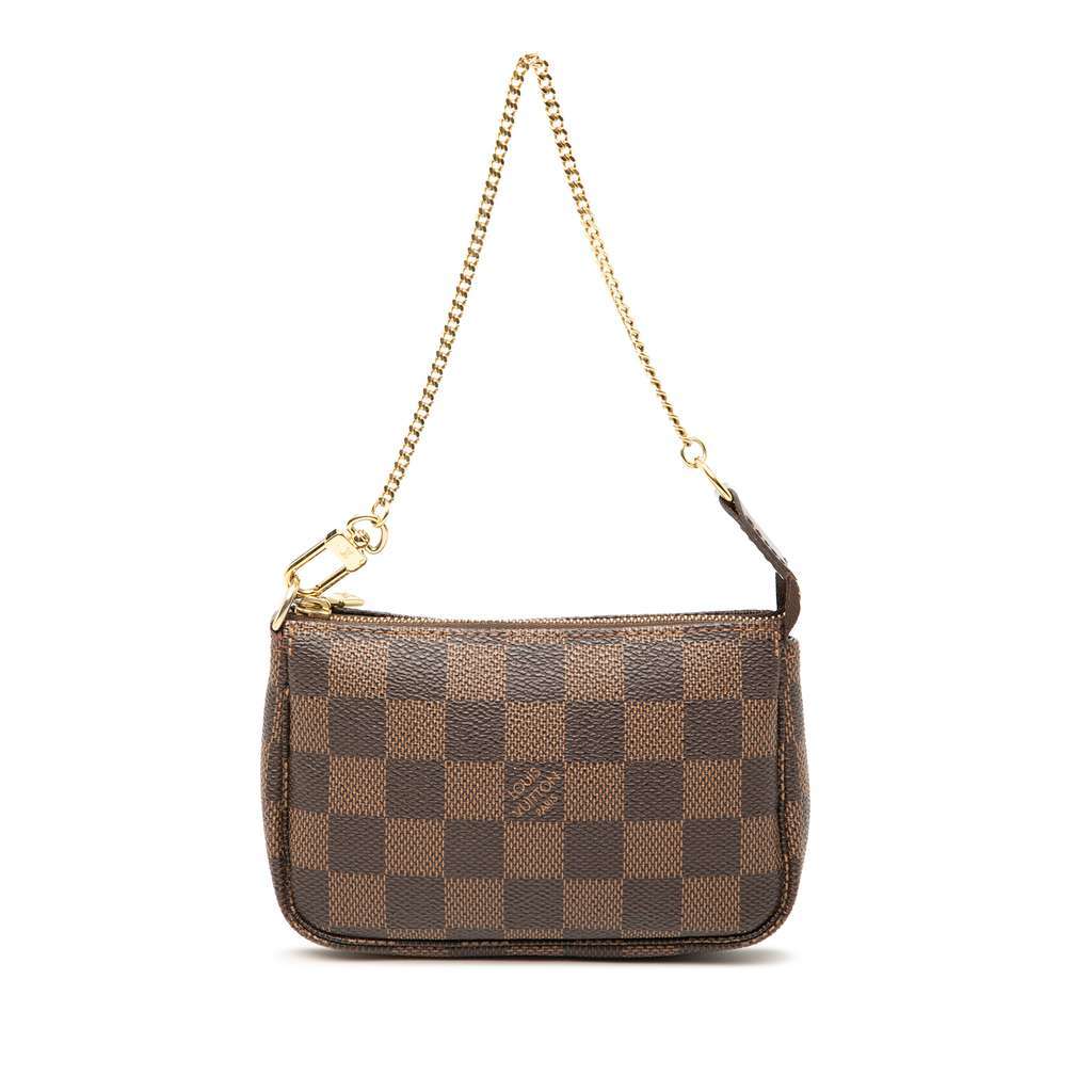 Louis Vuitton Damier Ebene Mini Pochette Accessoires Brown Very good - Front View