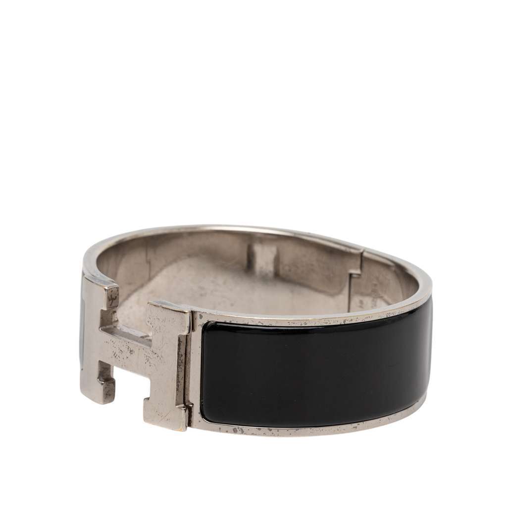 Hermès Wide Enamel Clic Clac H Bracelet PM Black Very good condition - Back View