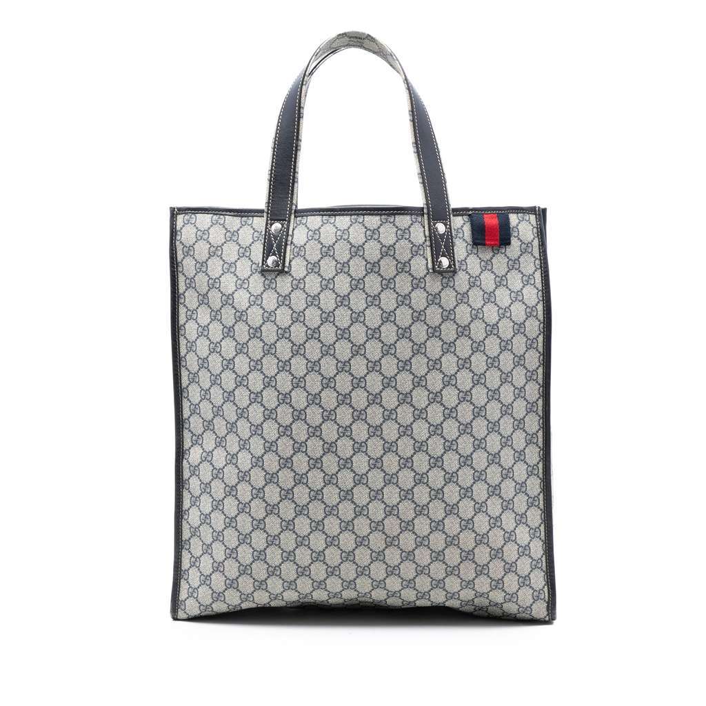 Gucci GG Supreme Web Tote Brown Canvas Very good condition - Front View