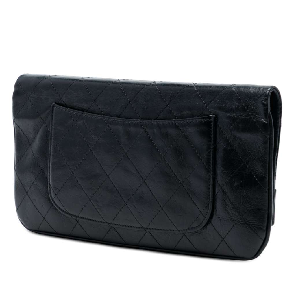 Chanel Small Bicolor Aged Calfskin 31 Clutch Black Leather Very good condition - Back View