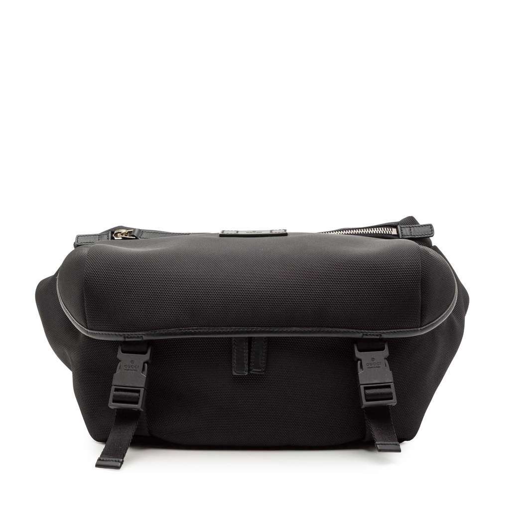 Gucci Canvas Techno Web Belt Bag Black Canvas Very good - Front View