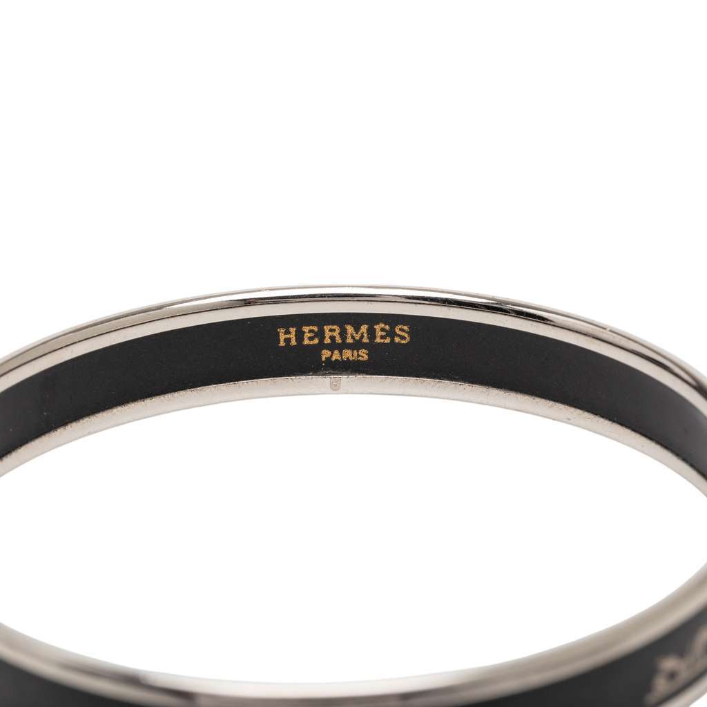 Hermès Narrow Enamel Calech Bangle Bracelet 65 Black Very good condition - Box View