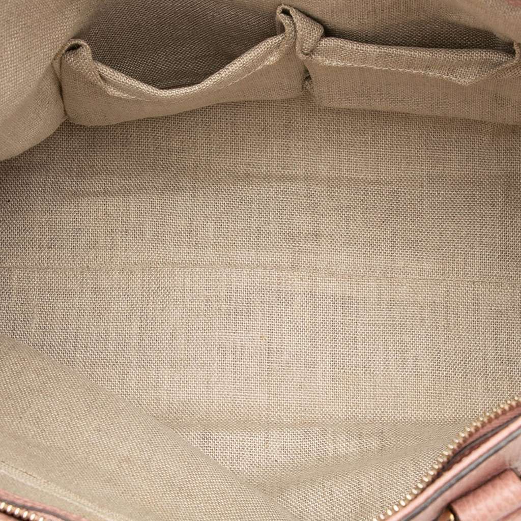 Gucci Leather Bamboo Tassel Satchel Pink Leather Very good - Model View