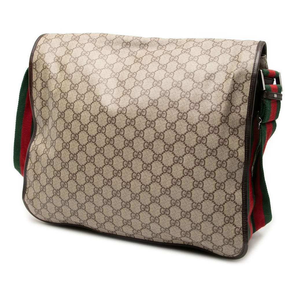 Gucci GG Supreme Web Crossbody Brown Canvas Very good - Back View