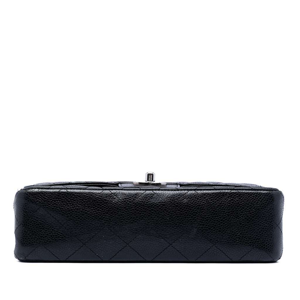 Chanel Small Classic Caviar Double Flap Black Leather Very good condition - Back View