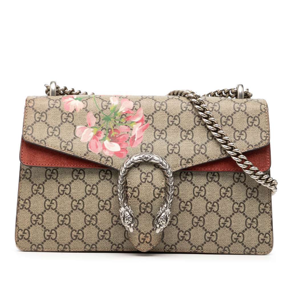 Gucci Small GG Supreme Blooms Dionysus Shoulder Bag Brown Canvas Very good - Front View