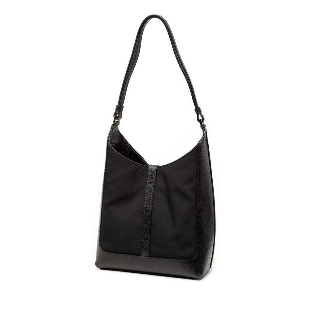 Gucci Canvas Jackie Shoulder Bag Black Canvas Very good - Back View