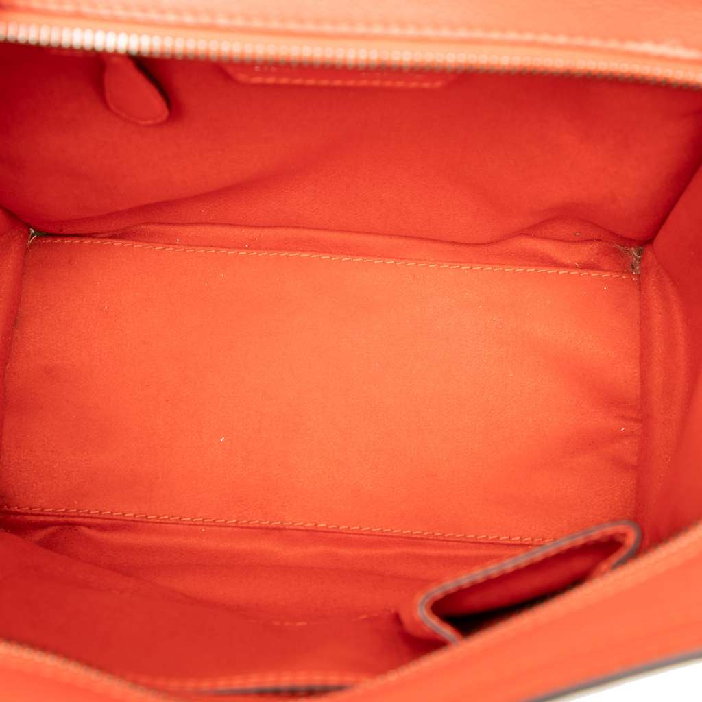 Celine Micro Leather Luggage Tote Orange Leather Very good - Model View