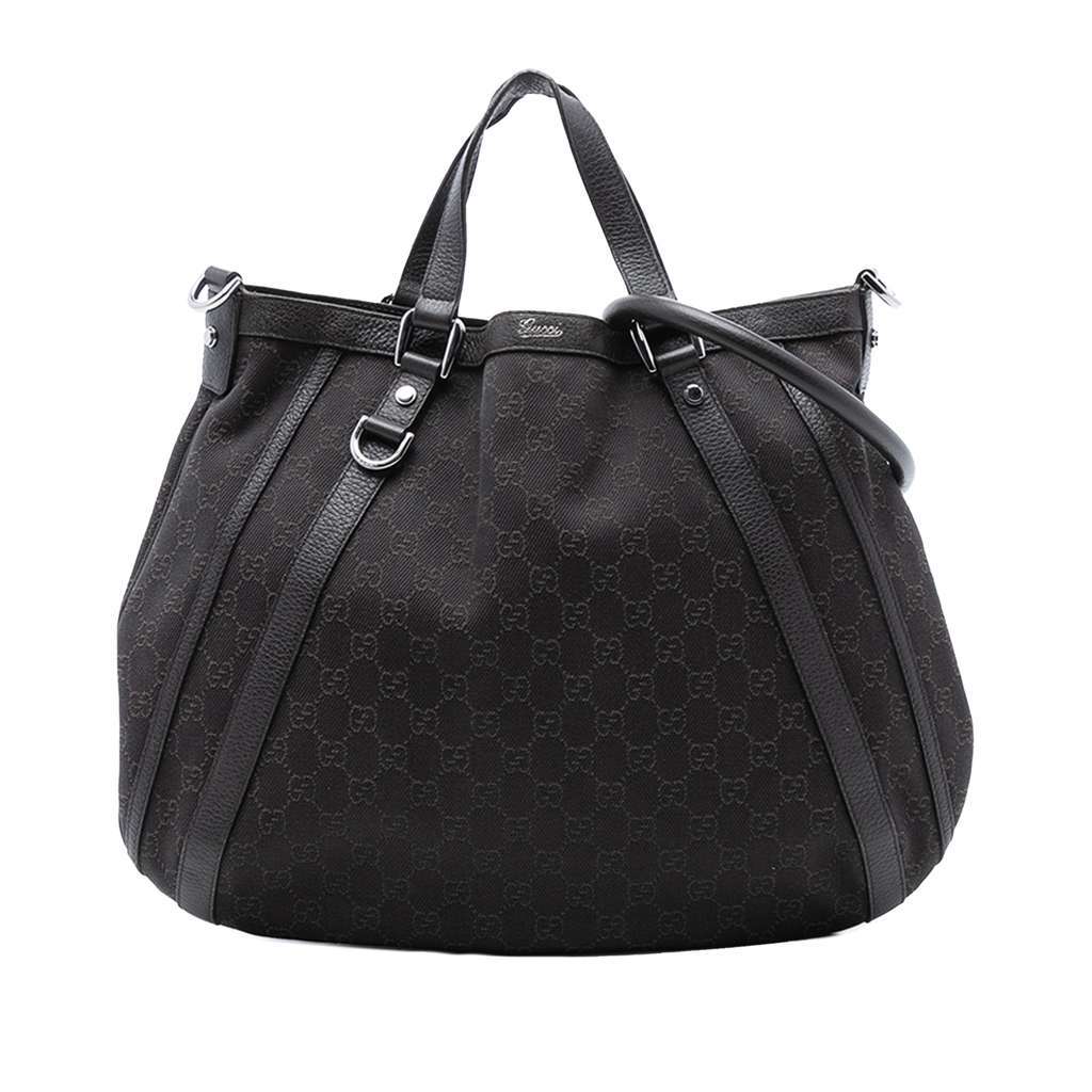 Gucci GG Denim Abbey D Ring Satchel Brown Denim Very good condition - Front View