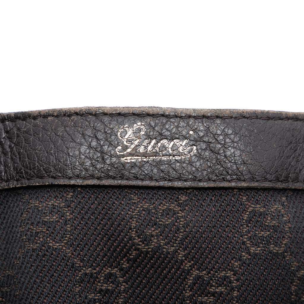 Gucci GG Denim Abbey D Ring Satchel Brown Denim Very good condition - Box View