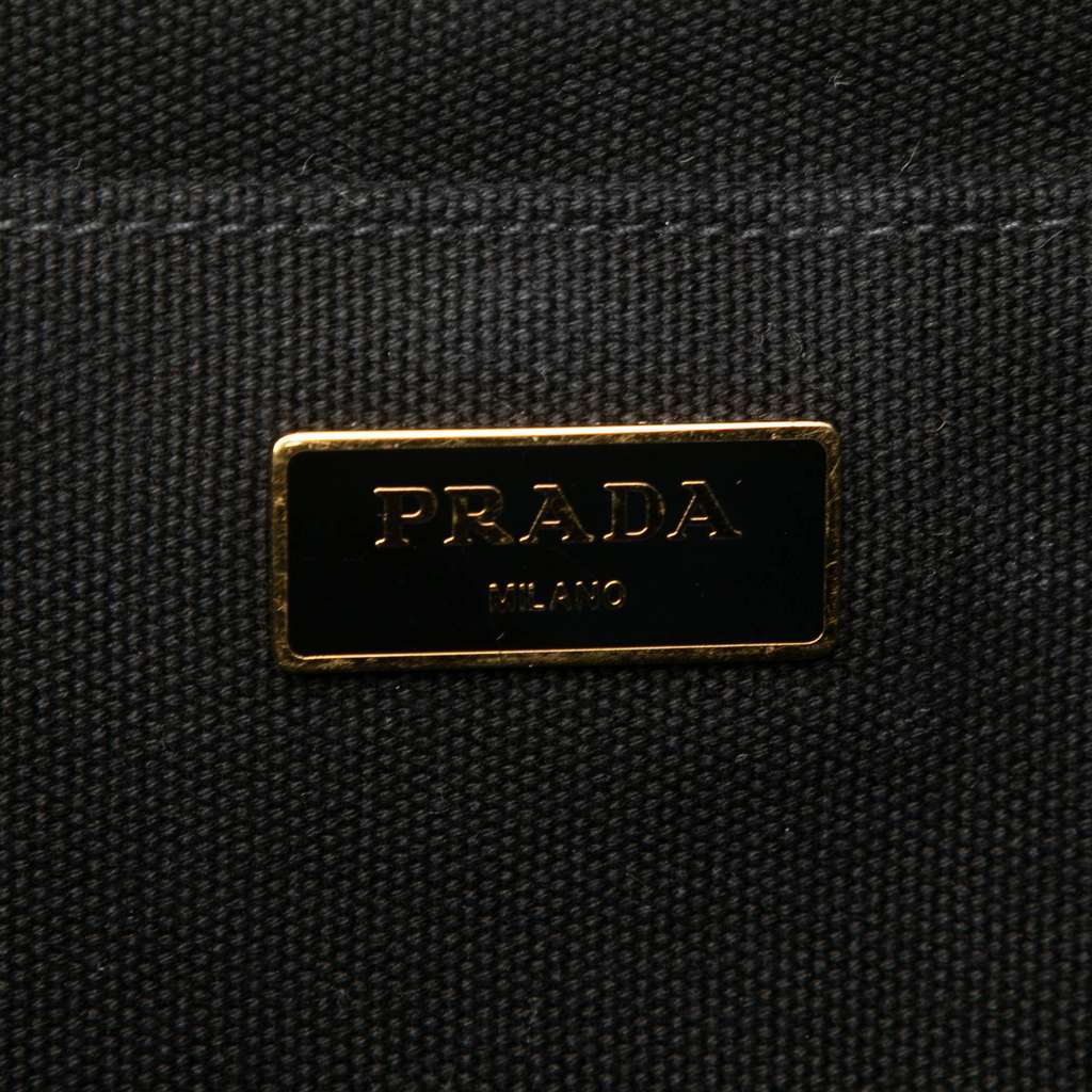 Prada Canvas Canapa Logo Satchel Black Canvas Very good - Box View