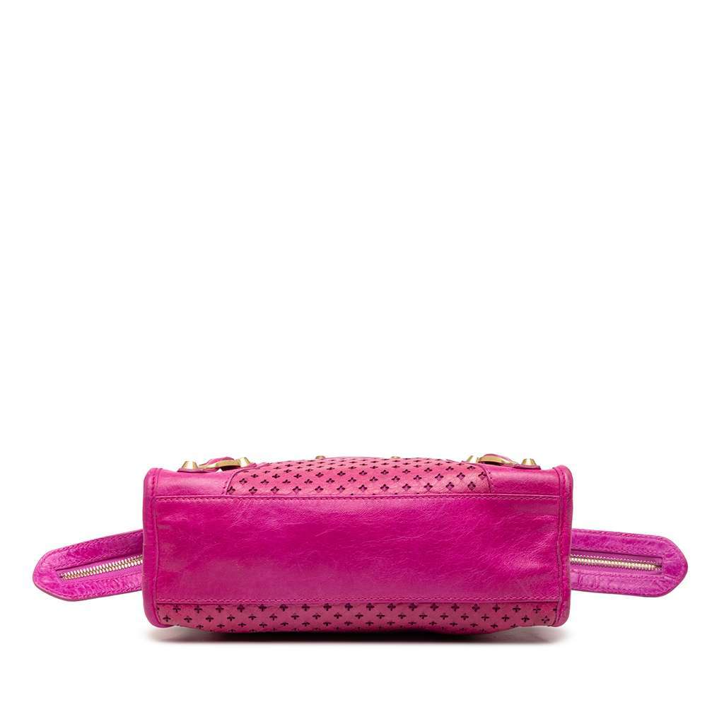 Balenciaga Mini Lambskin Motocross Stadio Laser Cut Cross Classic City Satchel Pink Leather Very good - Inside View