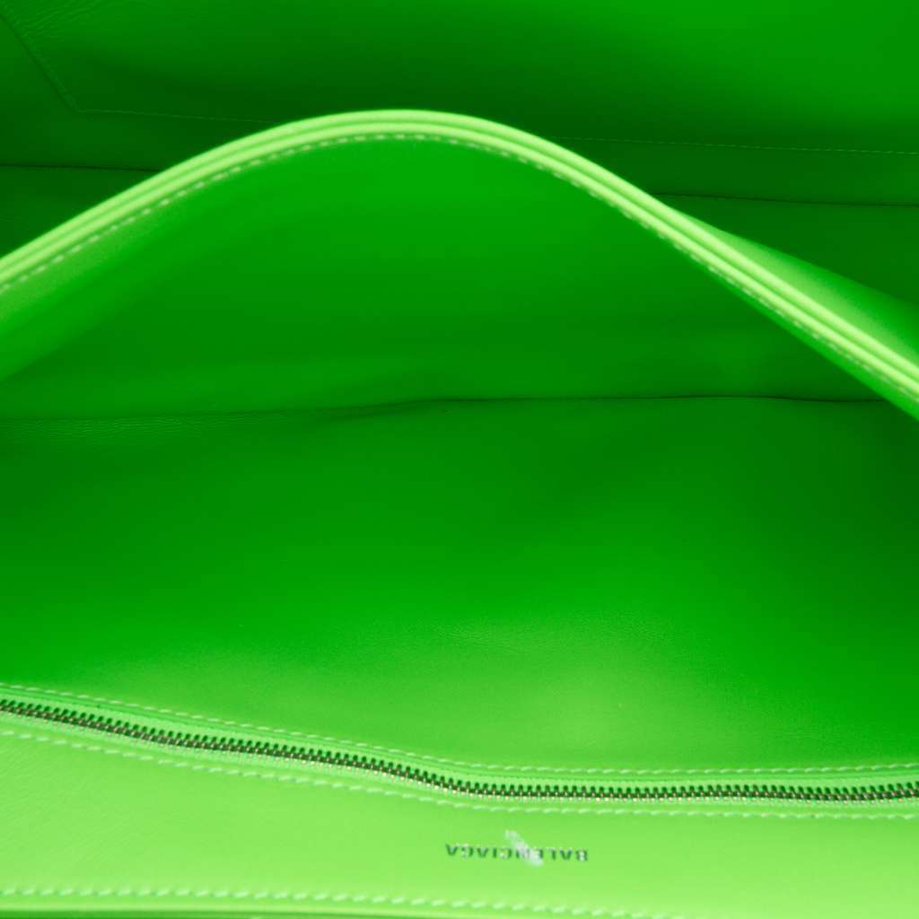 Balenciaga Embossed Leather BB Monogram Chain Flap Green Leather Very good - Model View
