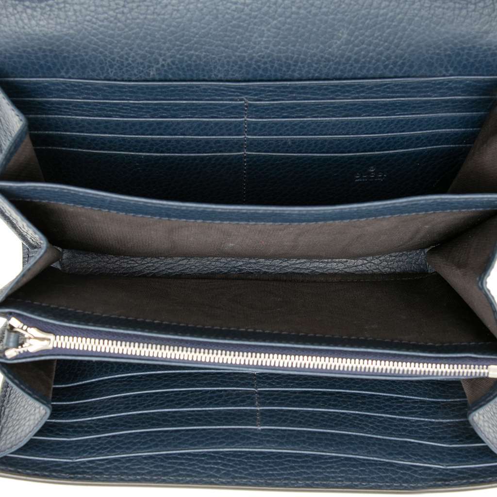 Gucci Mini Leather Dionysus Wallet on Chain Blue Leather Very good - Model View
