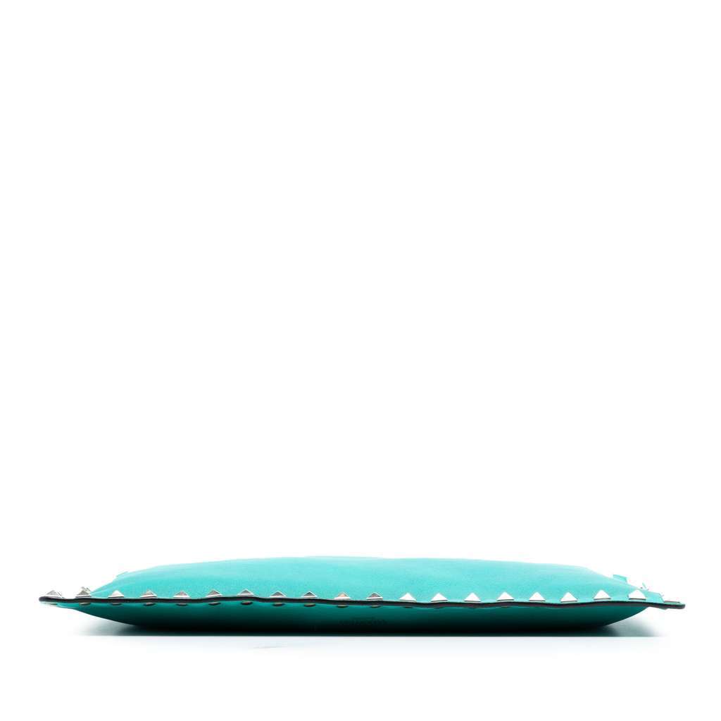 Valentino Leather Rockstud Clutch Blue Leather Very good condition - Inside View