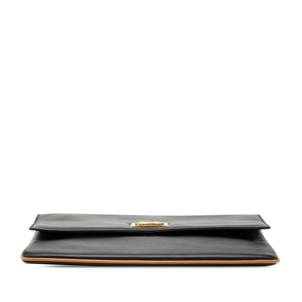 Celine Leather Carriage Clutch Black Leather Very good - Inside View