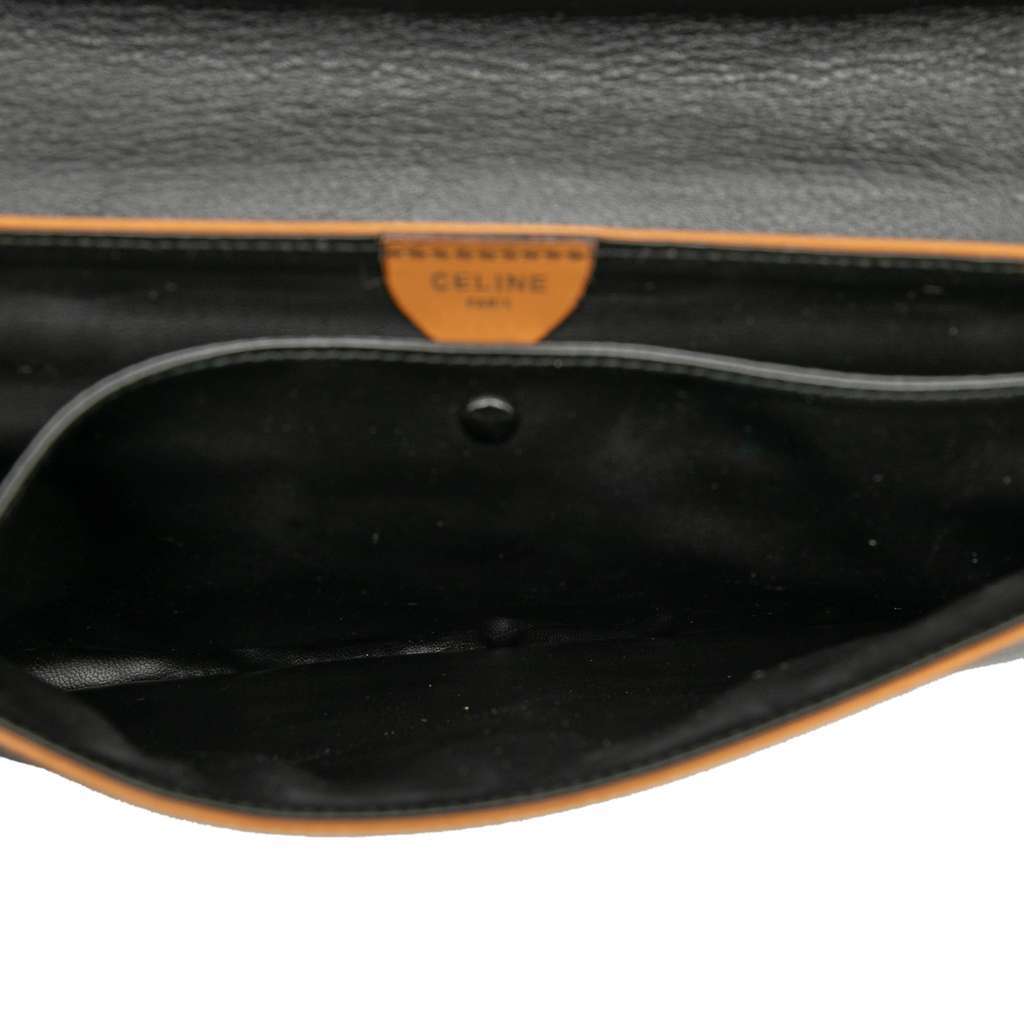 Celine Leather Carriage Clutch Black Leather Very good - Model View