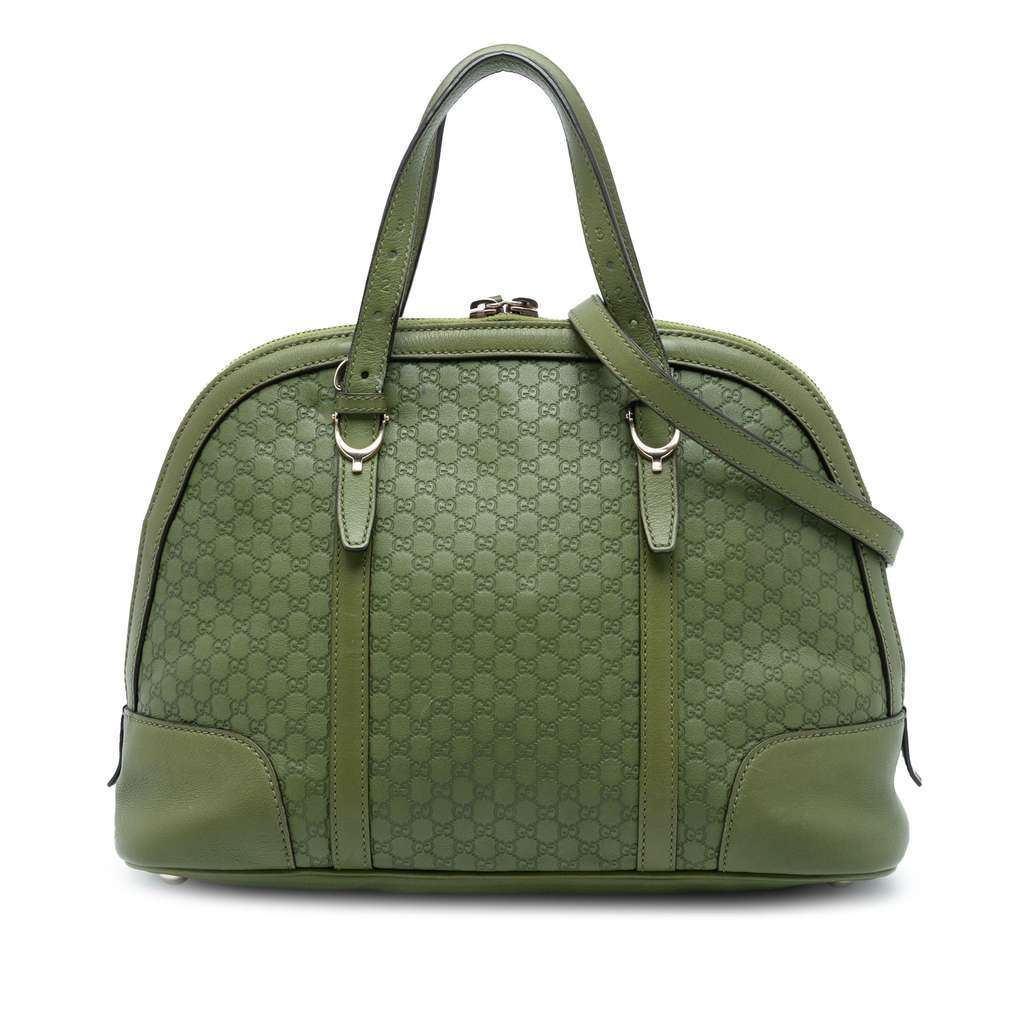 Gucci Medium Microguccissima Nice Dome Satchel Green Leather Very good - Front View